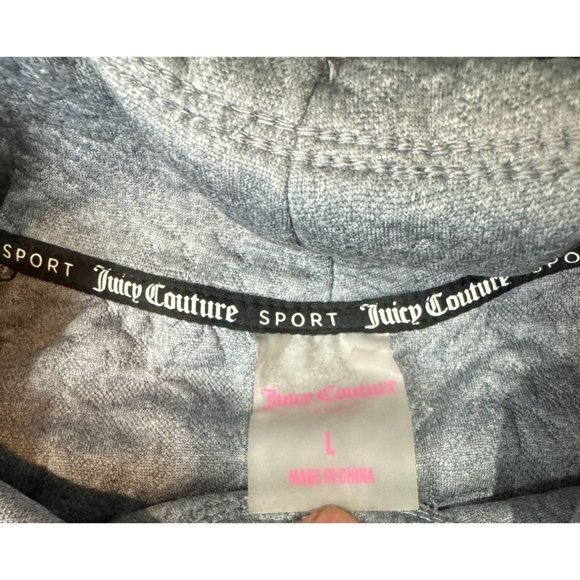 Juicy Couture Women's Jacquard Quilted Crop‎ Pullover GrAY Sweater Size L |E1 - Picture 7 of 11